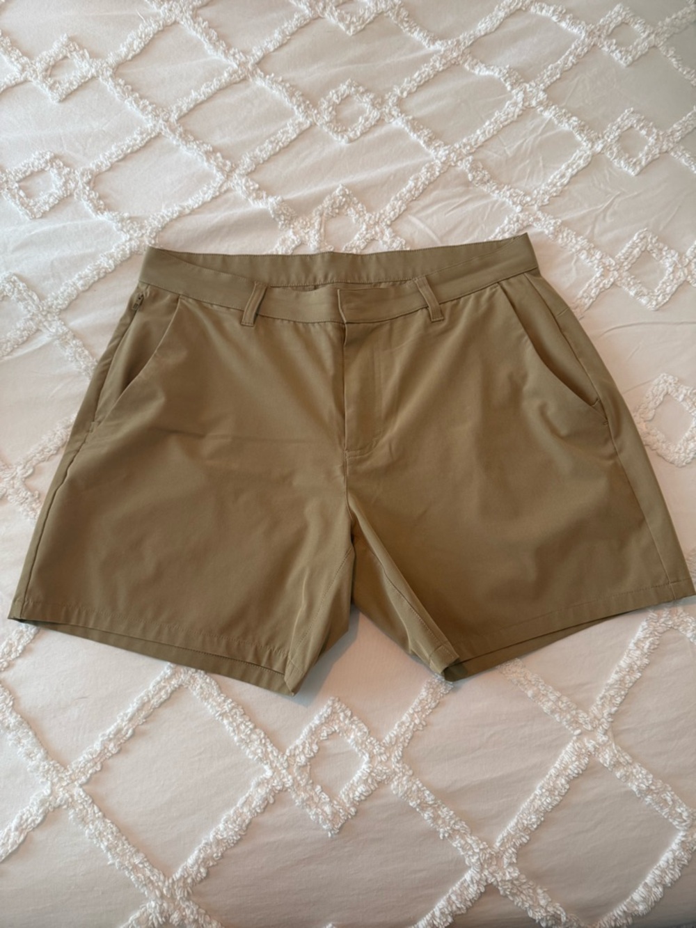 Khaki Fabletics Golf Performance Chino Shorts